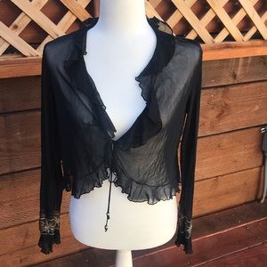 Short black Ruffled Top